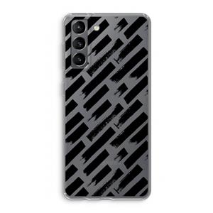 CaseCompany Zwarte vegen: Samsung Galaxy S21 Transparant Hoesje