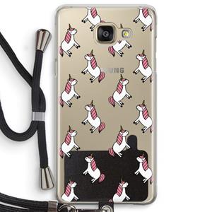 CaseCompany Eenhoorns overal: Samsung Galaxy A5 (2016) Transparant Hoesje met koord