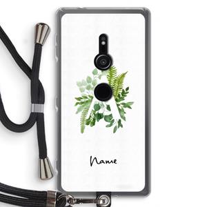 CaseCompany Green Brush: Sony Xperia XZ2 Transparant Hoesje met koord