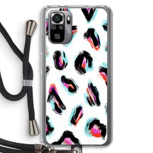 CaseCompany Cheetah color: Xiaomi Redmi Note 10S Transparant Hoesje met koord
