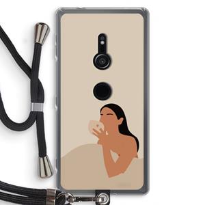 CaseCompany Fresh coffee: Sony Xperia XZ2 Transparant Hoesje met koord