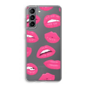 CaseCompany Bite my lip: Samsung Galaxy S21 Transparant Hoesje