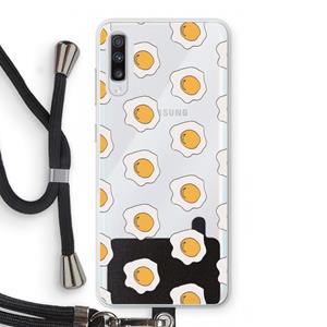 CaseCompany Bacon to my eggs #1: Samsung Galaxy A70 Transparant Hoesje met koord