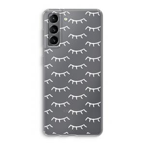 CaseCompany Wimpers: Samsung Galaxy S21 Transparant Hoesje