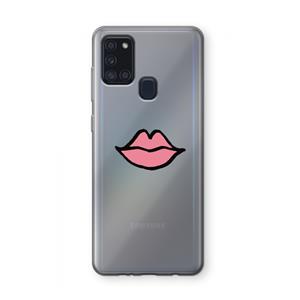 CaseCompany Kusje: Samsung Galaxy A21s Transparant Hoesje