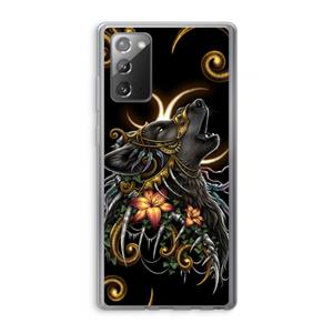 CaseCompany Huilende Wolf: Samsung Galaxy Note 20 / Note 20 5G Transparant Hoesje