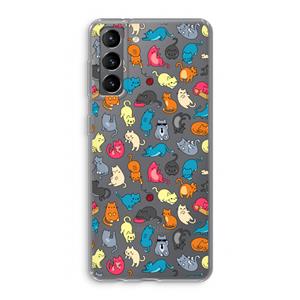 CaseCompany Kleurrijke katten: Samsung Galaxy S21 Transparant Hoesje