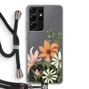 CaseCompany Floral bouquet: Samsung Galaxy S21 Ultra Transparant Hoesje met koord