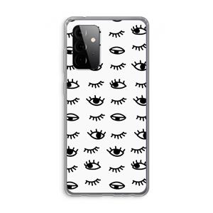 CaseCompany Eye pattern #2: Samsung Galaxy A72 Transparant Hoesje