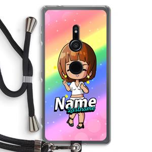 CaseCompany Chibi Maker vrouw: Sony Xperia XZ2 Transparant Hoesje met koord