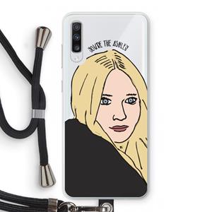 CaseCompany Ashley: Samsung Galaxy A70 Transparant Hoesje met koord