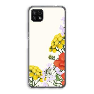 CaseCompany Wilde bloemen: Samsung Galaxy A22 5G Transparant Hoesje