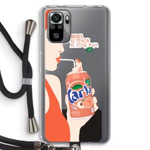 CaseCompany Peach please!: Xiaomi Redmi Note 10S Transparant Hoesje met koord