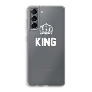 CaseCompany King zwart: Samsung Galaxy S21 Transparant Hoesje