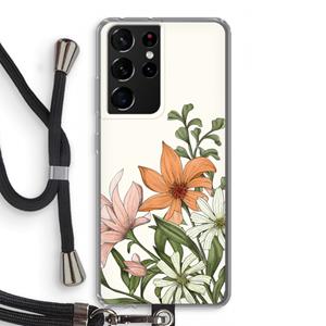CaseCompany Floral bouquet: Samsung Galaxy S21 Ultra Transparant Hoesje met koord
