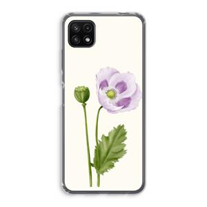 CaseCompany Purple poppy: Samsung Galaxy A22 5G Transparant Hoesje