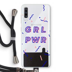 CaseCompany GRL PWR: Samsung Galaxy A70 Transparant Hoesje met koord