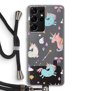 CaseCompany Fantasiewereld: Samsung Galaxy S21 Ultra Transparant Hoesje met koord