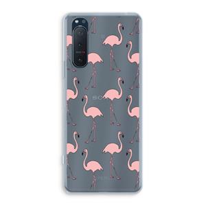 CaseCompany Anything Flamingoes: Sony Xperia 5 II Transparant Hoesje
