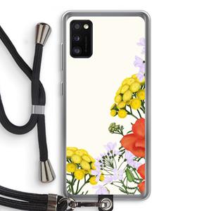 CaseCompany Wilde bloemen: Samsung Galaxy A41 Transparant Hoesje met koord