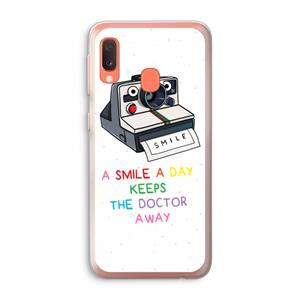 CaseCompany Smile: Samsung Galaxy A20e Transparant Hoesje