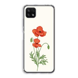 CaseCompany Red poppy: Samsung Galaxy A22 5G Transparant Hoesje