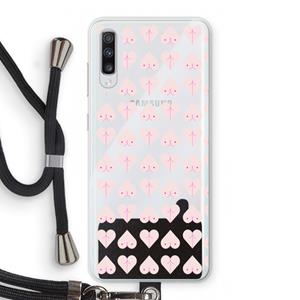 CaseCompany Ass 'n Titties: Samsung Galaxy A70 Transparant Hoesje met koord