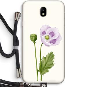 CaseCompany Purple poppy: Samsung Galaxy J7 (2017) Transparant Hoesje met koord
