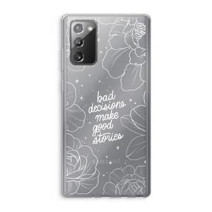 CaseCompany Good stories: Samsung Galaxy Note 20 / Note 20 5G Transparant Hoesje