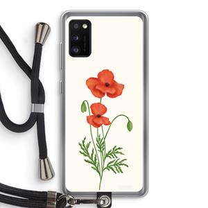 CaseCompany Red poppy: Samsung Galaxy A41 Transparant Hoesje met koord