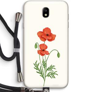 CaseCompany Red poppy: Samsung Galaxy J7 (2017) Transparant Hoesje met koord