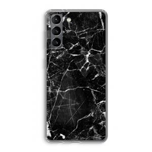 CaseCompany Zwart Marmer 2: Samsung Galaxy S21 Transparant Hoesje