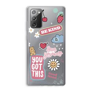 CaseCompany Positivity: Samsung Galaxy Note 20 / Note 20 5G Transparant Hoesje