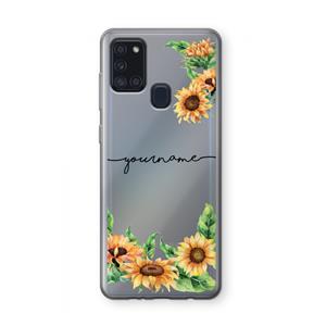 CaseCompany Zonnebloemen: Samsung Galaxy A21s Transparant Hoesje