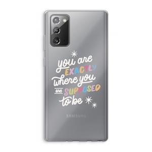CaseCompany Right Place: Samsung Galaxy Note 20 / Note 20 5G Transparant Hoesje