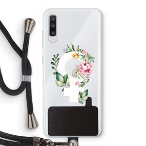 CaseCompany Venus: Samsung Galaxy A70 Transparant Hoesje met koord