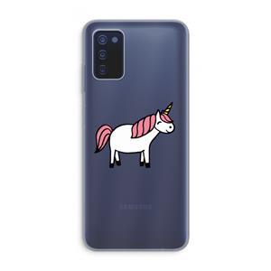 CaseCompany Eenhoorn: Samsung Galaxy A03s Transparant Hoesje