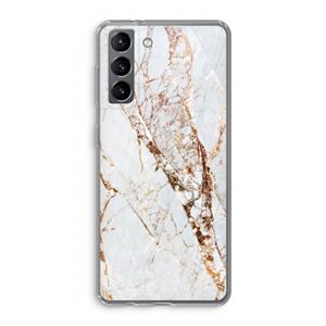 CaseCompany Goud marmer: Samsung Galaxy S21 Transparant Hoesje