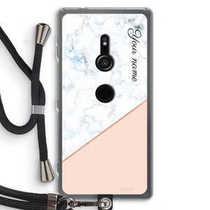 CaseCompany Marmer in stijl: Sony Xperia XZ2 Transparant Hoesje met koord