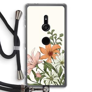 CaseCompany Floral bouquet: Sony Xperia XZ2 Transparant Hoesje met koord