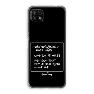 CaseCompany Mijn Motto's: Samsung Galaxy A22 5G Transparant Hoesje