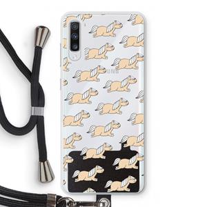 CaseCompany Ponys: Samsung Galaxy A70 Transparant Hoesje met koord