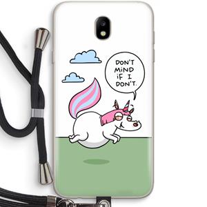 CaseCompany Unicorn: Samsung Galaxy J7 (2017) Transparant Hoesje met koord