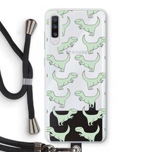 CaseCompany Dinos: Samsung Galaxy A70 Transparant Hoesje met koord