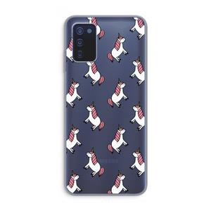 CaseCompany Eenhoorns overal: Samsung Galaxy A03s Transparant Hoesje