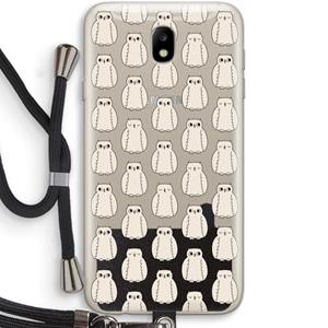 CaseCompany Uilen: Samsung Galaxy J7 (2017) Transparant Hoesje met koord