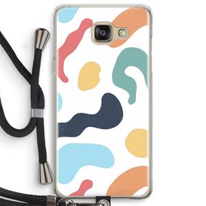 CaseCompany Memphis Shapes Blue: Samsung Galaxy A5 (2016) Transparant Hoesje met koord