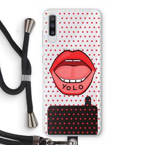 CaseCompany Yolo Denise: Samsung Galaxy A70 Transparant Hoesje met koord