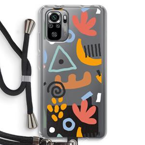 CaseCompany Abstract: Xiaomi Redmi Note 10S Transparant Hoesje met koord