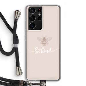 CaseCompany Be(e) kind: Samsung Galaxy S21 Ultra Transparant Hoesje met koord
